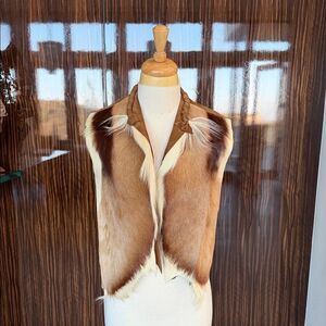 Vintage Brown and White Fur Vest